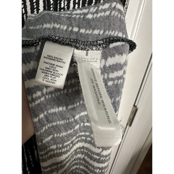 Loft Black White Marina Tie Striped Midi Dress Medium - Picture 8 of 8